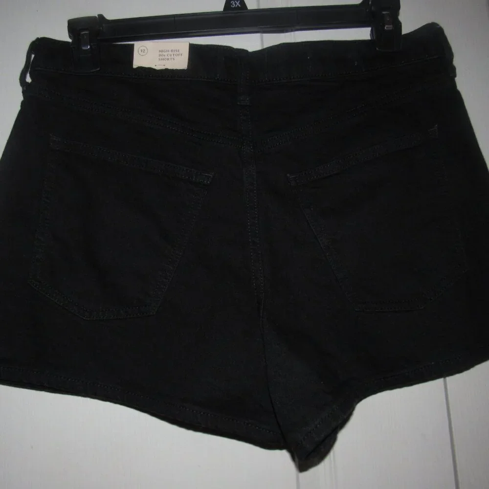 Universal Thread Black High-Rise 90s Cutoff Denim Shorts Size 12